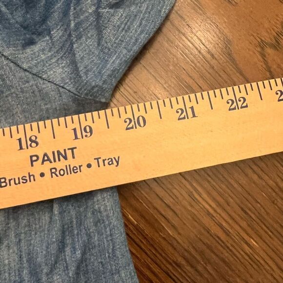 Umgee  light denim Boho tassel embroidered dress. Size L. Super soft. Casual - Picture 7 of 8